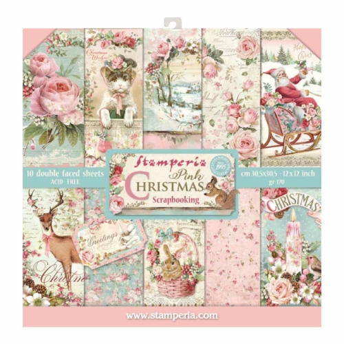 Blok do scrapbookingu Stamperia Pink Christmas - SBBS16 (20x20 cm) 1.jpg
