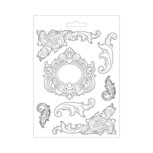 Foremka do odlewów i tekstur mixmediowych A5 - K3PTA515 (ornamenty, ramka)