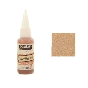 Tusz alkoholowy PENTART media ink 20ml - 51 Brown (brązowy metaliczny)