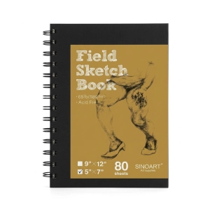 (WYPRZEDAŻ) Szkicownik w twardej oprawie na spirali SINOART  80 ark./95 g  - A6+