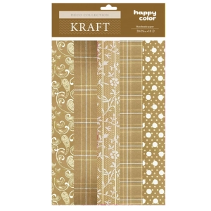 Blok kreatywny 20x29cm Happy Color 120 g/m2 10ark. - kraft mix