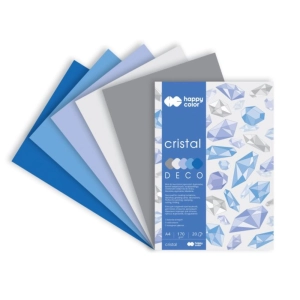 Blok DECO techniczny, kreatywny A4 Happy Color - Cristal (niebieski/szary)