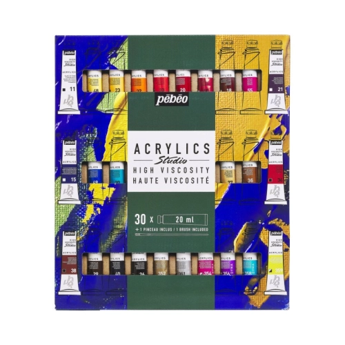 Zestaw Farb Akrylowych STUDIO PEBEO - 30x20ml + pędzel.jpg