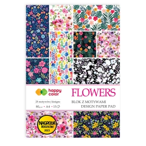 Blok kreatywny A4 Happy Color 15ark. - Flowers