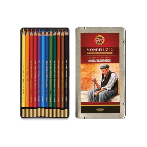 Kredki akwarelowe Koh-i-noor Mondeluz w metalowej kasetce - 12 kol..png