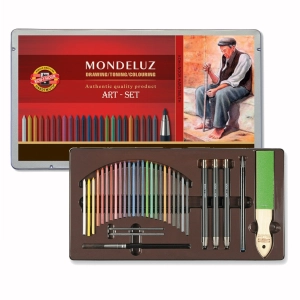 Zestaw kredek akwarelowych Koh-I-Noor MONDELUZ - 24 kol. + akcesoria (metalowe etui)