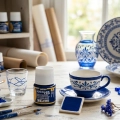 Farby do szkła Pebeo niebieski błękit 45 ml lapis blue do porcelany - 16 2.jpg
