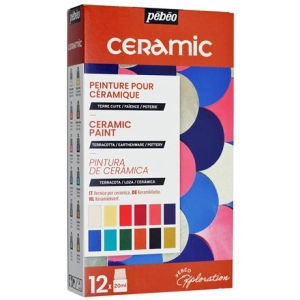 (OUTLET) Pebeo Ceramic - farby do ceramiki, szkła i metalu 12x20ml (Ref: 757-451)